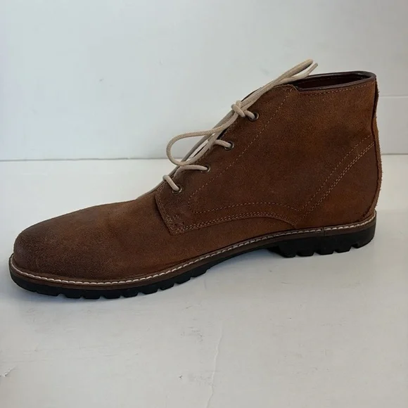 Vince Camuto Lancelot Chukka brown leather upper lace up ankle boots - Picture 7 of 16